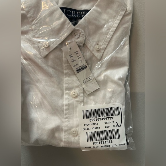 NWT! J. Crew Womens $89 Shrunken Button-up Shirt Cotton Oxford Size 2 #CD051 - Picture 7 of 7